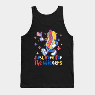 Hot Dog I'm Just Here For The Wieners 4Th Of July Tank Top